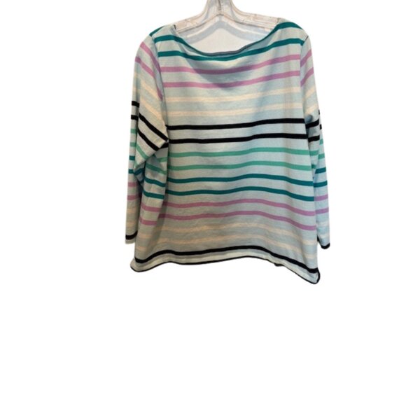 Talbot Women’s Striped Cotton Top Size 2XP - Picture 2 of 5